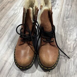 Dr. Martens Kids Brown Boots with Black Laces